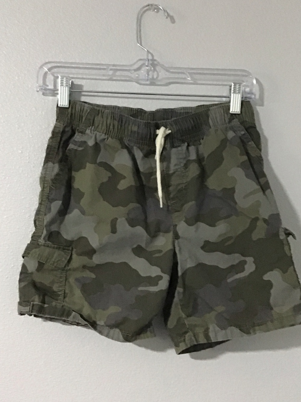 Boy Camo Drawstring Cargo Short